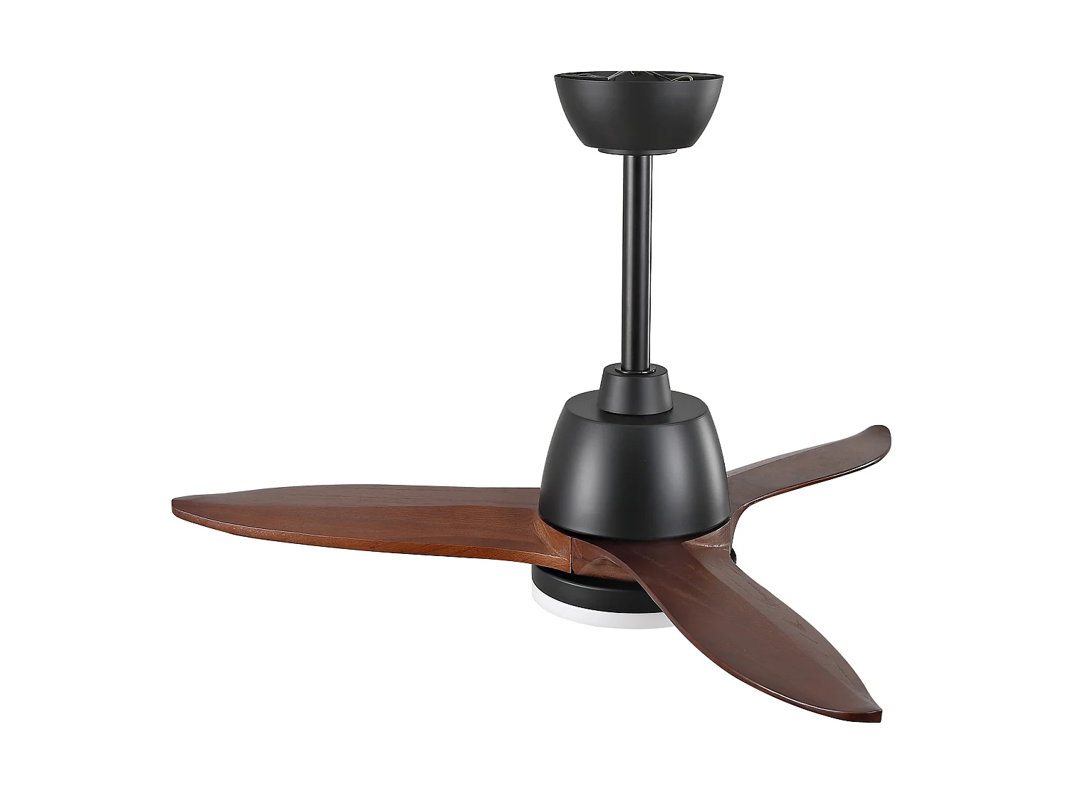 Ventilateur de plafond noir de 91 cm avec pales en bois - Intensité lumineuse réglable sur 3 couleurs