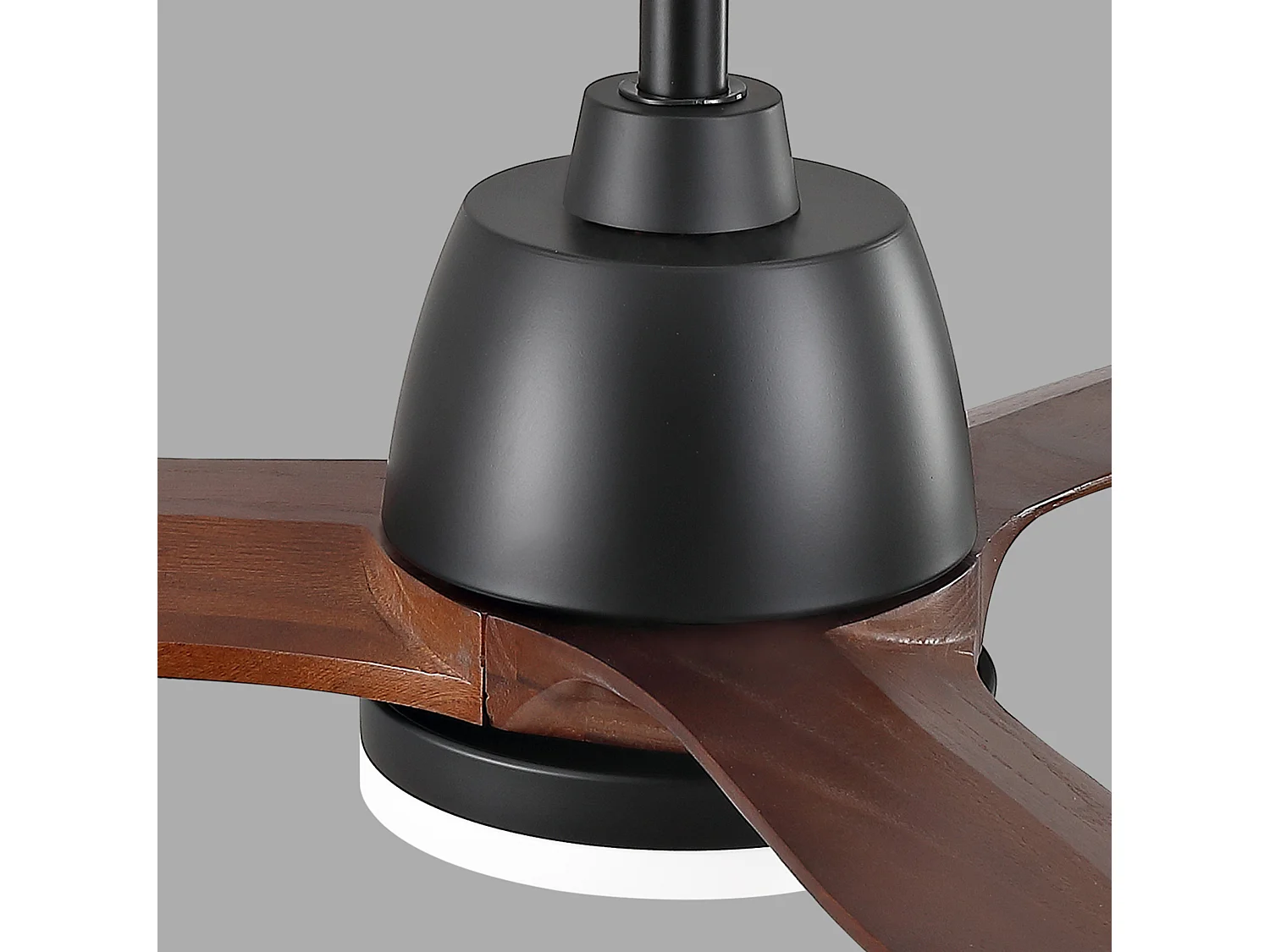 Ventilateur de plafond noir de 91 cm avec pales en bois - Intensité lumineuse réglable sur 3 couleurs