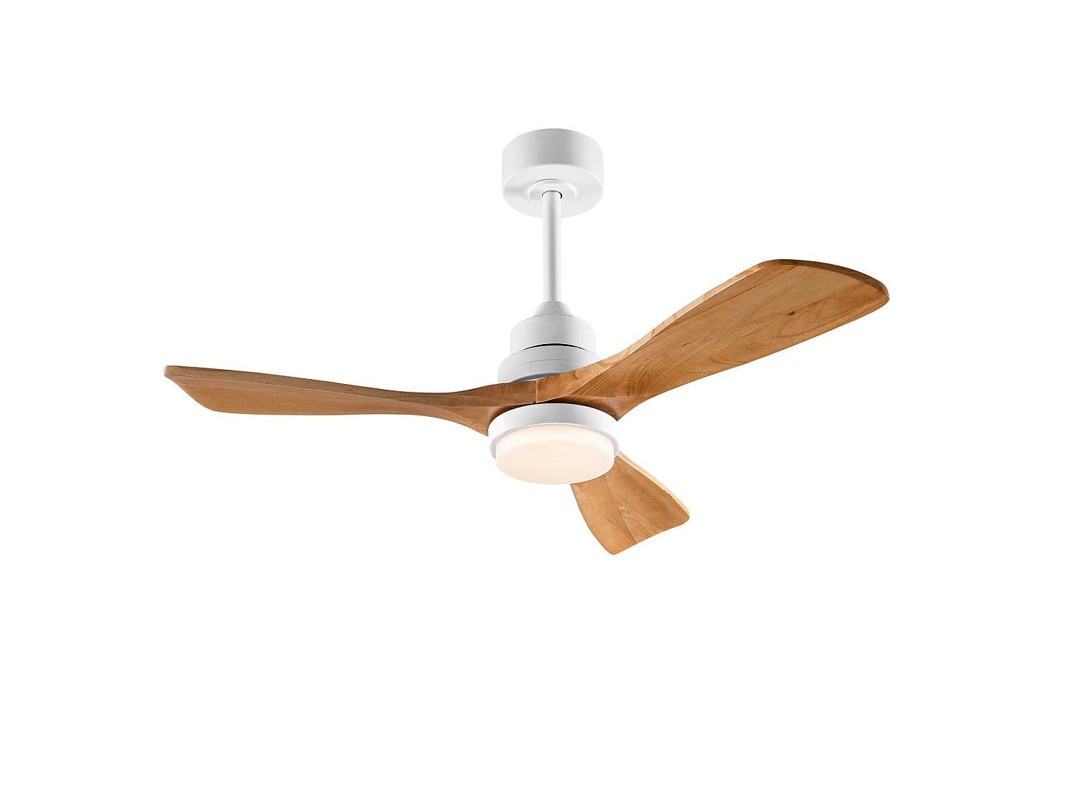 Ventilateur de plafond blanc de 107 cm avec éclairage , minuterie à 6 vitesses et fonction réversible