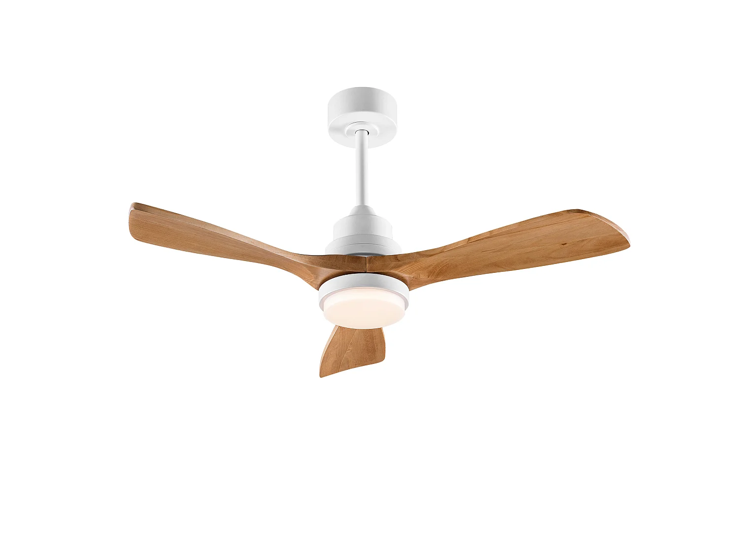 Ventilateur de plafond blanc de 107 cm avec éclairage , minuterie à 6 vitesses et fonction réversible