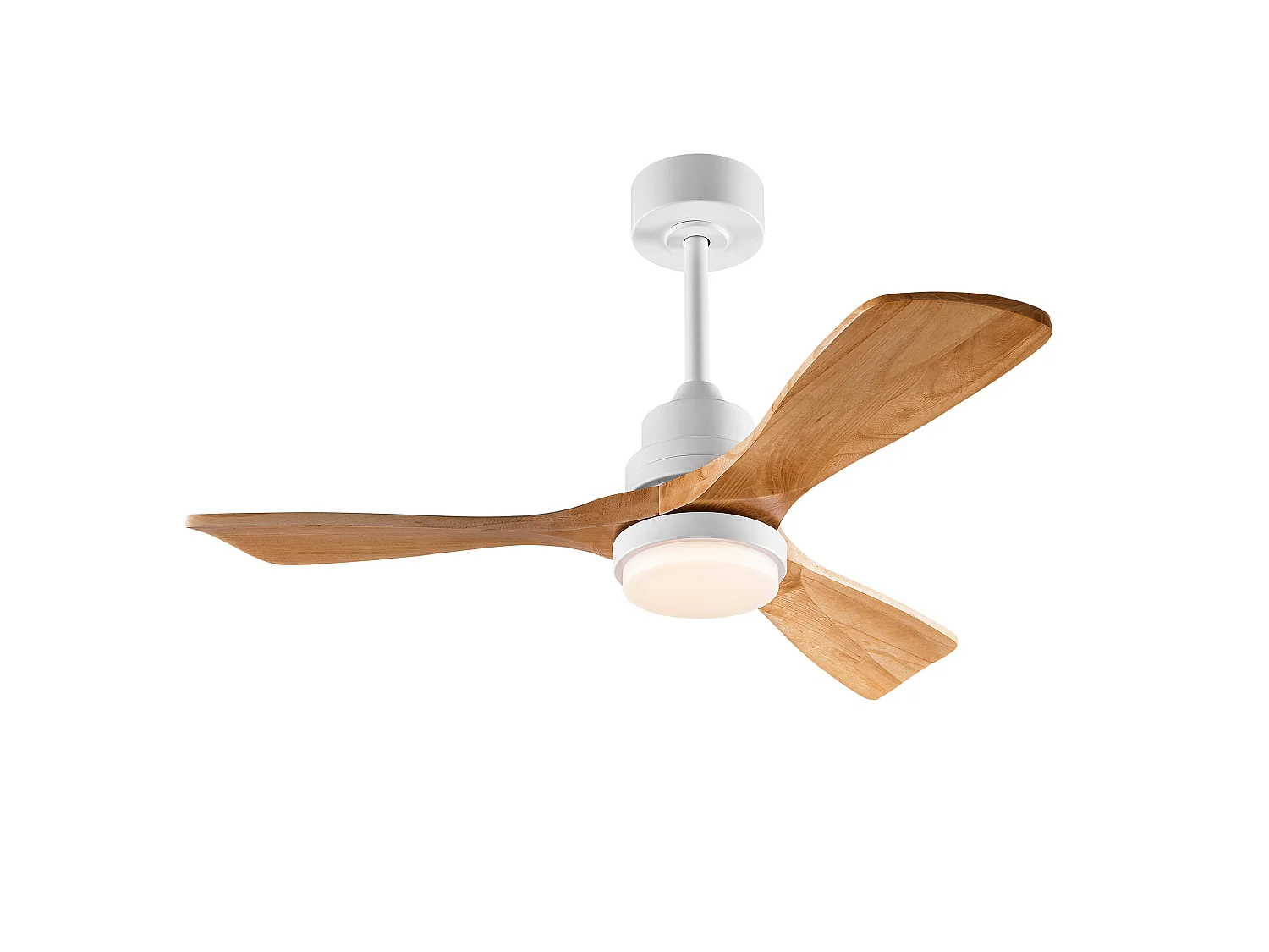 Ventilateur de plafond blanc de 107 cm avec éclairage , minuterie à 6 vitesses et fonction réversible