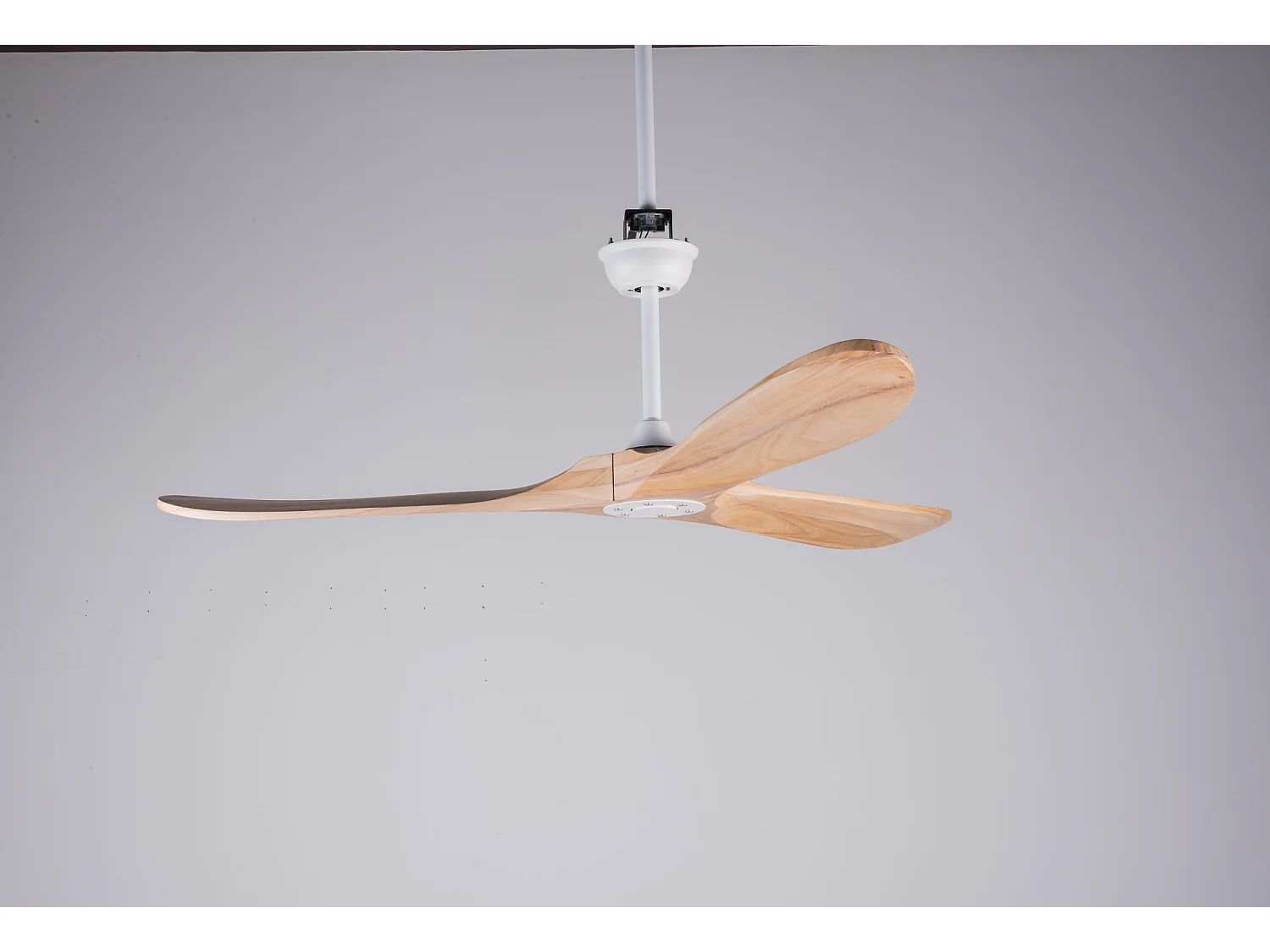 Ventilateur de plafond de 60 pouce sans lumière avec fonction de minuterie 1/4/8h - Naturel et blanc