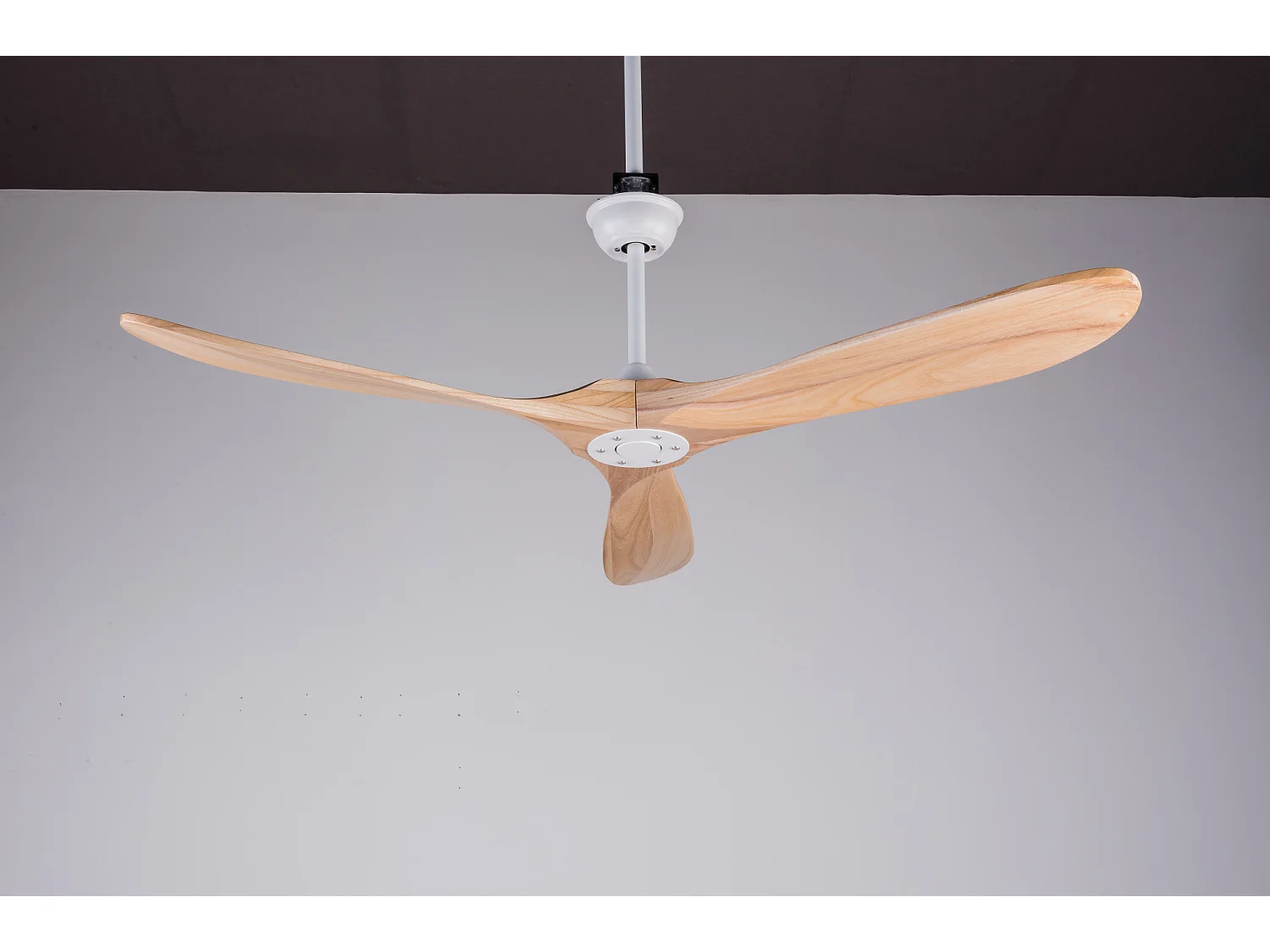 Ventilateur de plafond de 60 pouce sans lumière avec fonction de minuterie 1/4/8h - Naturel et blanc