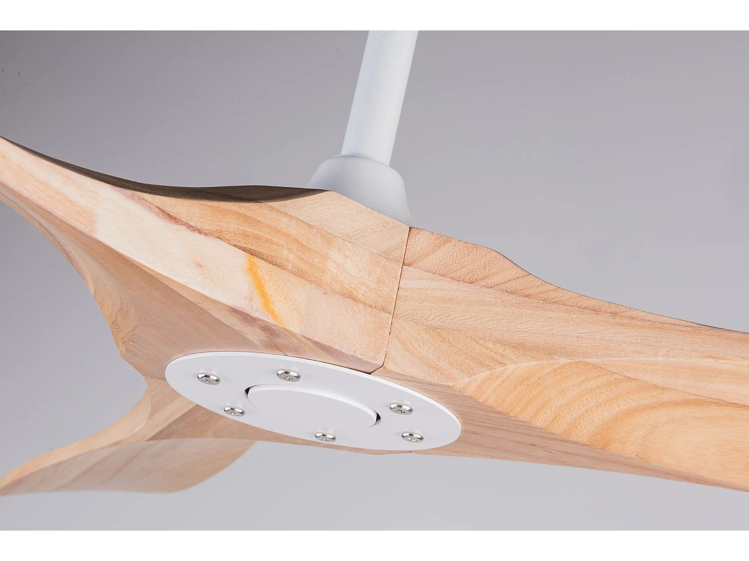 Ventilateur de plafond de 60 pouce sans lumière avec fonction de minuterie 1/4/8h - Naturel et blanc