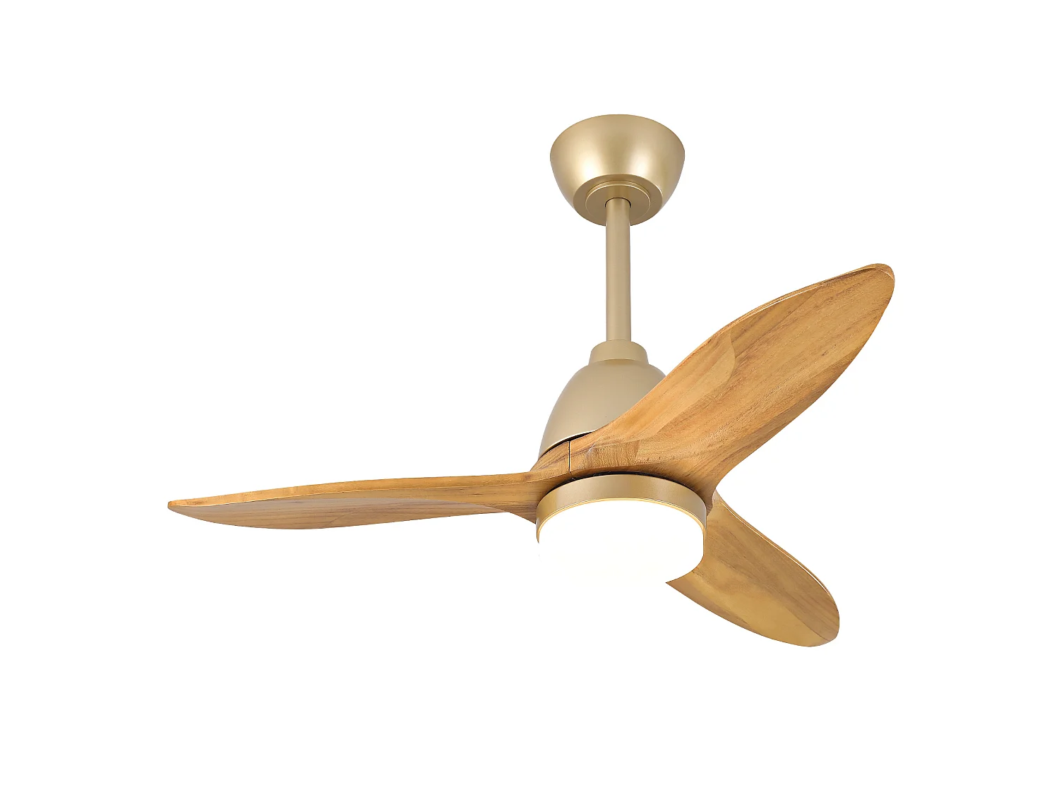 Ventilateur de plafond couleur bois de 91 cm avec pales en bois - Intensité lumineuse réglable sur 3 couleurs
