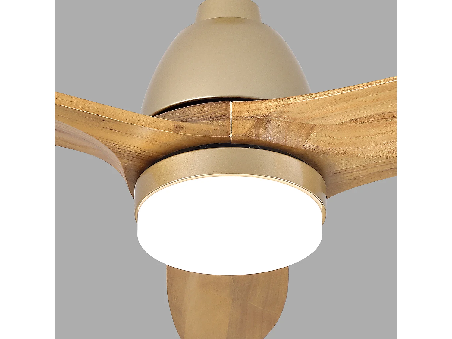Ventilateur de plafond couleur bois de 91 cm avec pales en bois - Intensité lumineuse réglable sur 3 couleurs