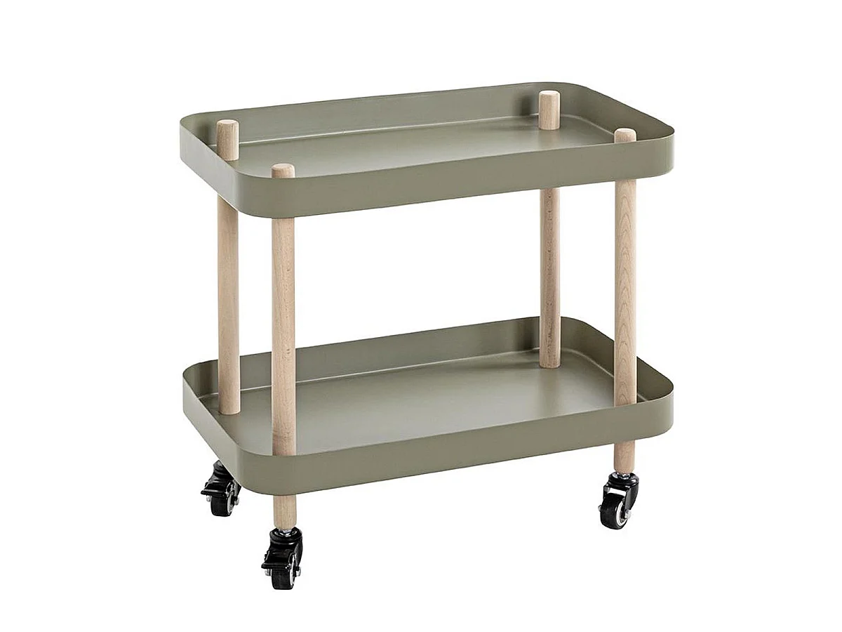 Desserte de Cuisine 2 Niveaux "Yumi" 47cm Vert