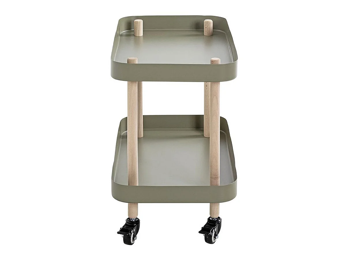 Desserte de Cuisine 2 Niveaux "Yumi" 47cm Vert