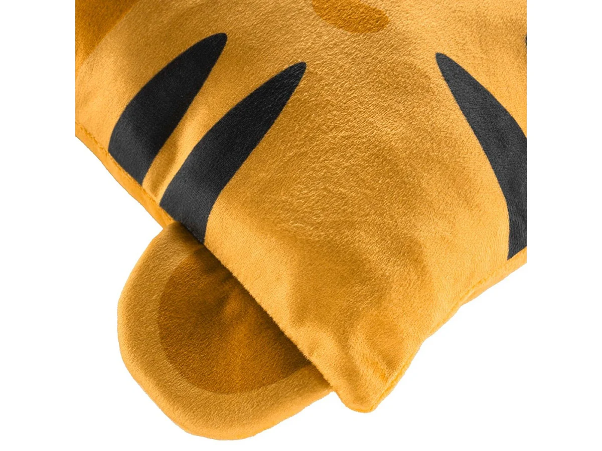 Coussin Déco Enfant en Velours "Tigry" 40x40cm Jaune