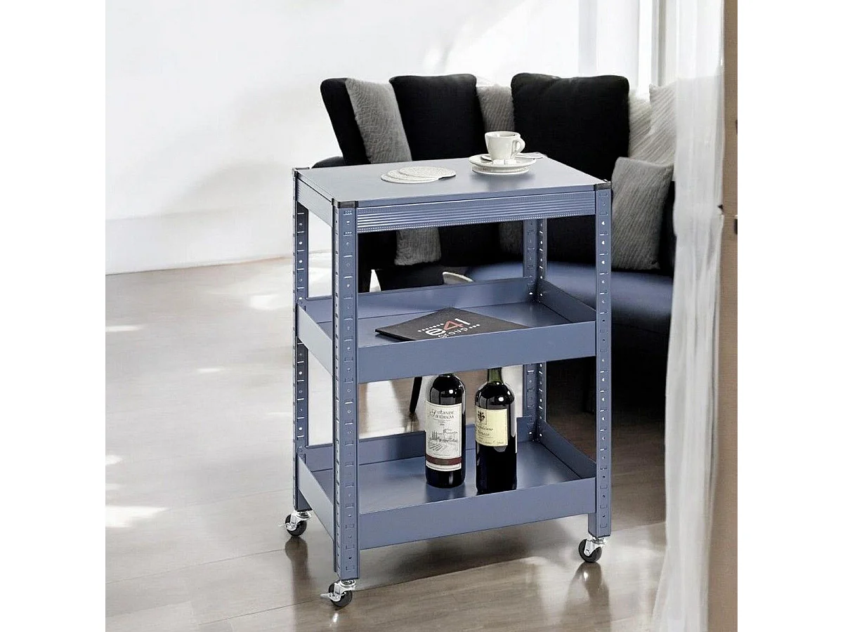 Desserte de Cuisine 3 Niveaux "Coppa" 75cm Bleu