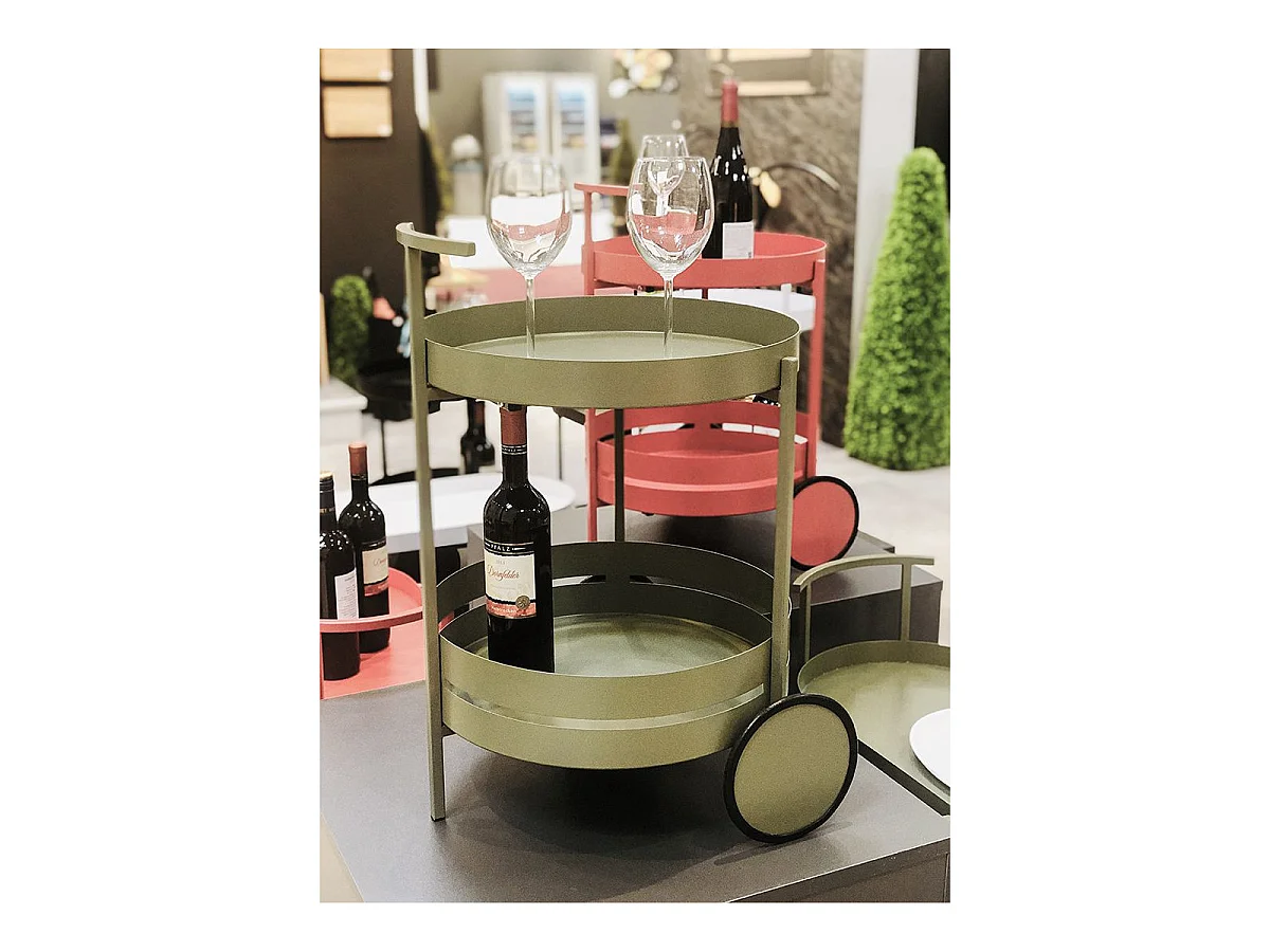 Desserte de Cuisine Ronde "Postres" 62cm Vert