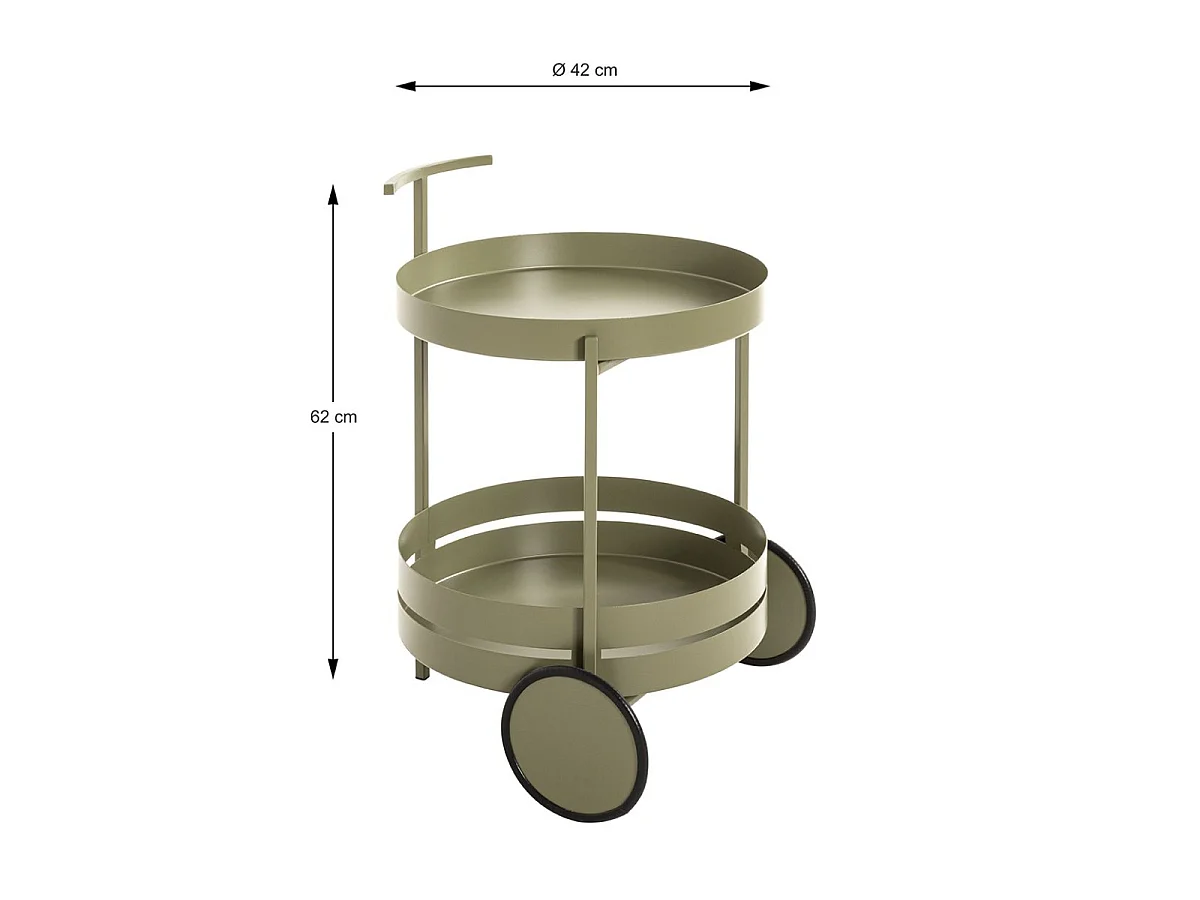 Desserte de Cuisine Ronde "Postres" 62cm Vert