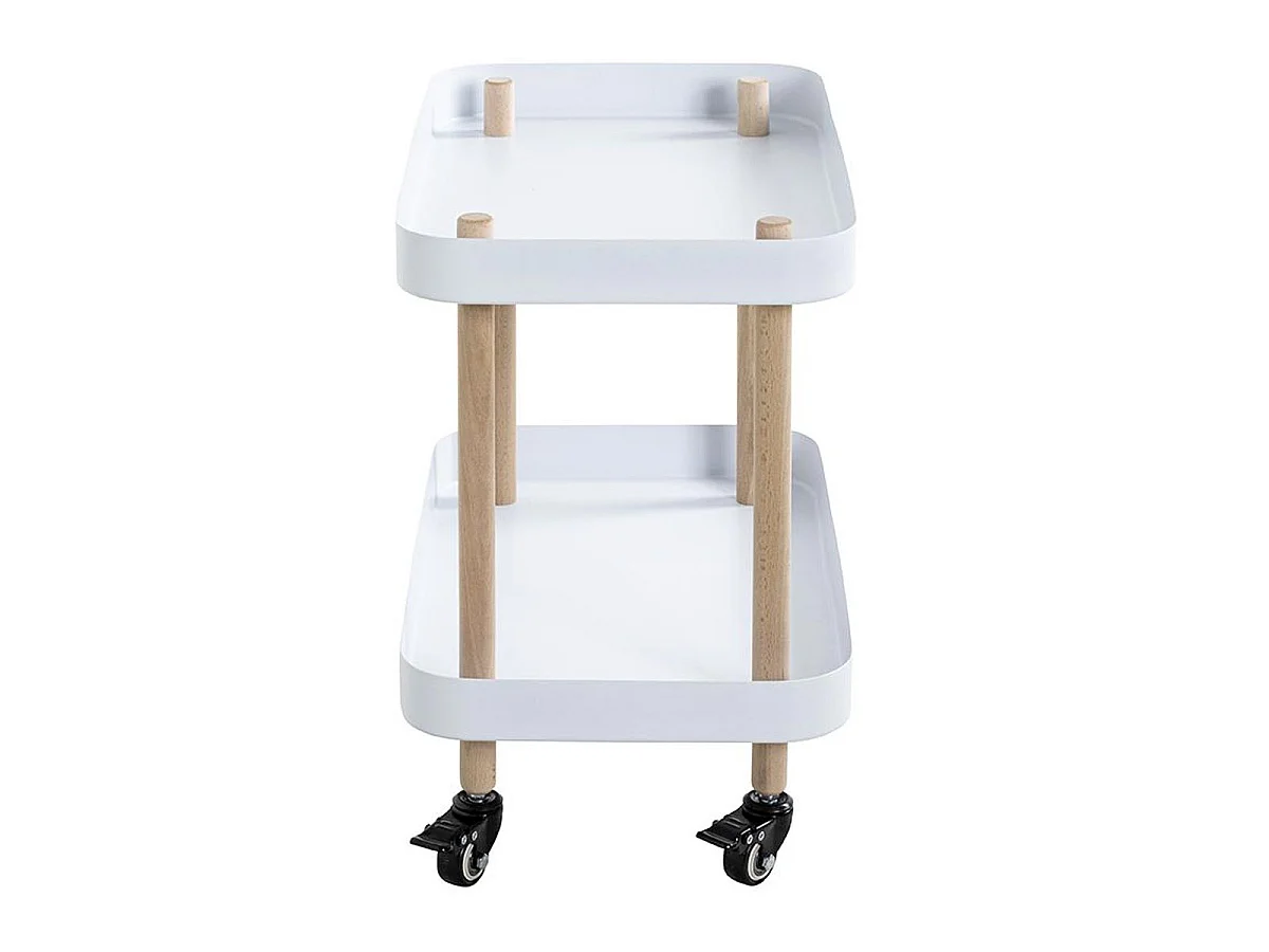 Desserte de Cuisine 2 Niveaux "Yumi" 47cm Blanc