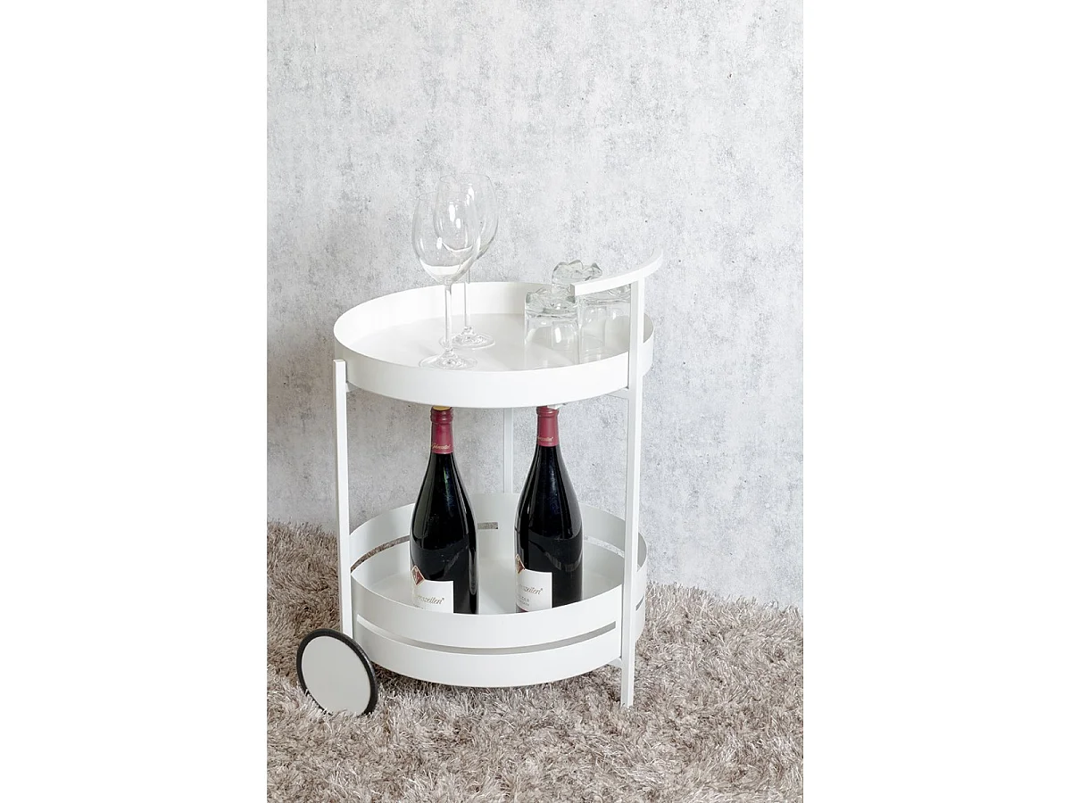 Desserte de Cuisine Ronde "Postres" 62cm Blanc
