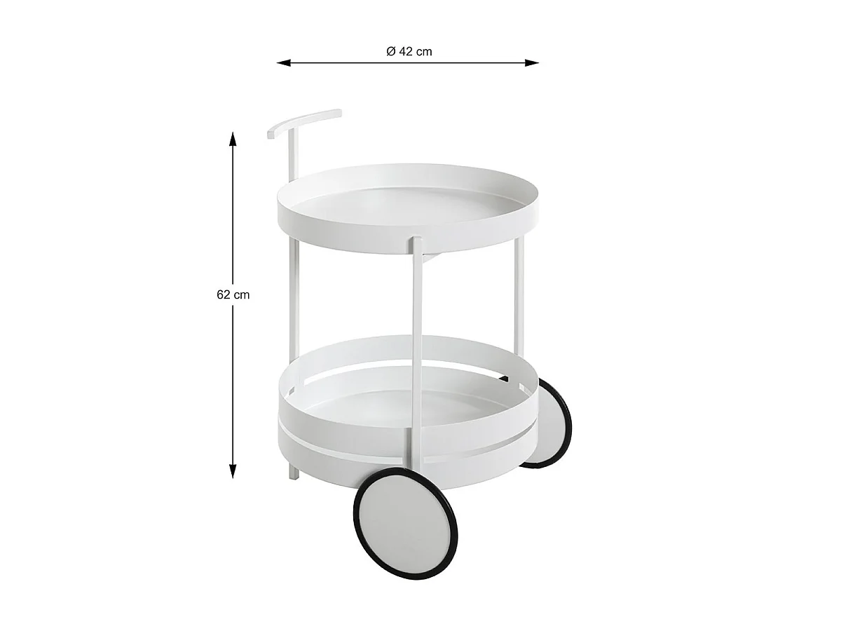 Desserte de Cuisine Ronde "Postres" 62cm Blanc