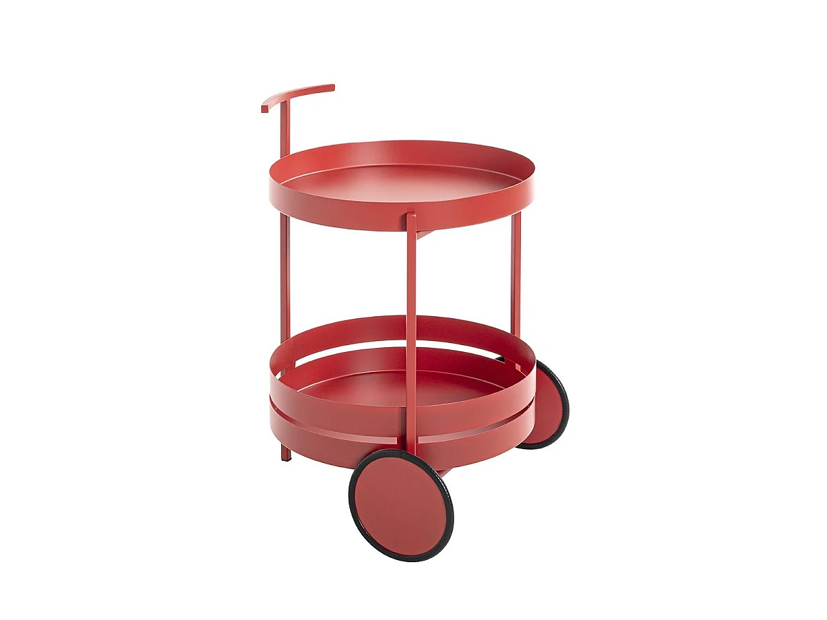 Desserte de Cuisine Ronde "Postres" 62cm Rouge Corail