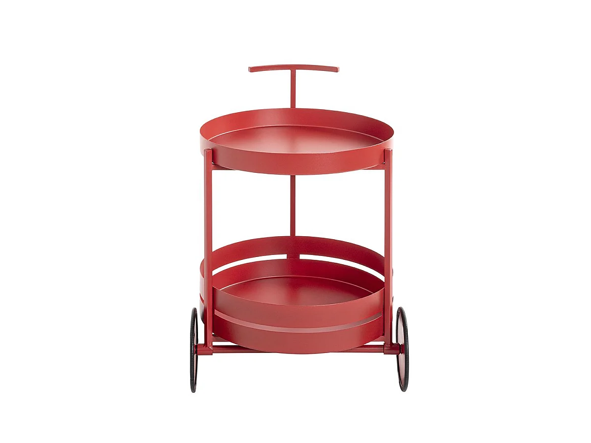 Desserte de Cuisine Ronde "Postres" 62cm Rouge Corail