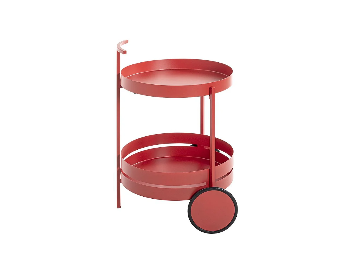 Desserte de Cuisine Ronde "Postres" 62cm Rouge Corail