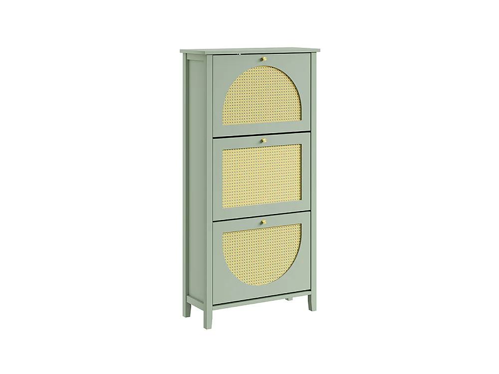 SoBuy Meuble Chaussures Rangement Porte Vert 62x25x121.5cm FSR222-GR