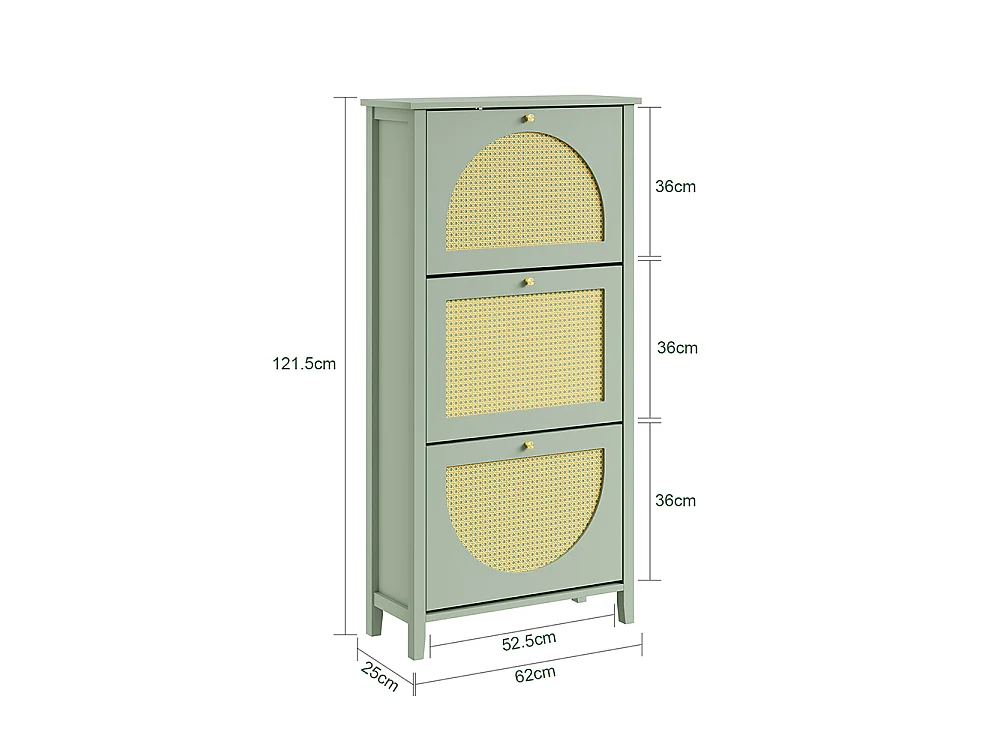 SoBuy Meuble Chaussures Rangement Porte Vert 62x25x121.5cm FSR222-GR