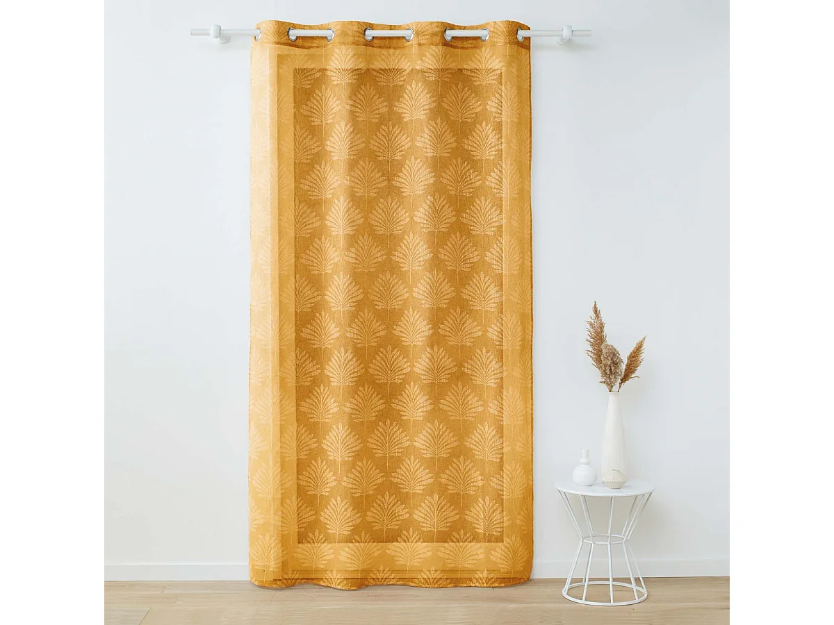 Rideau Voilage à Œillets "Levita" 140x240cm Ocre