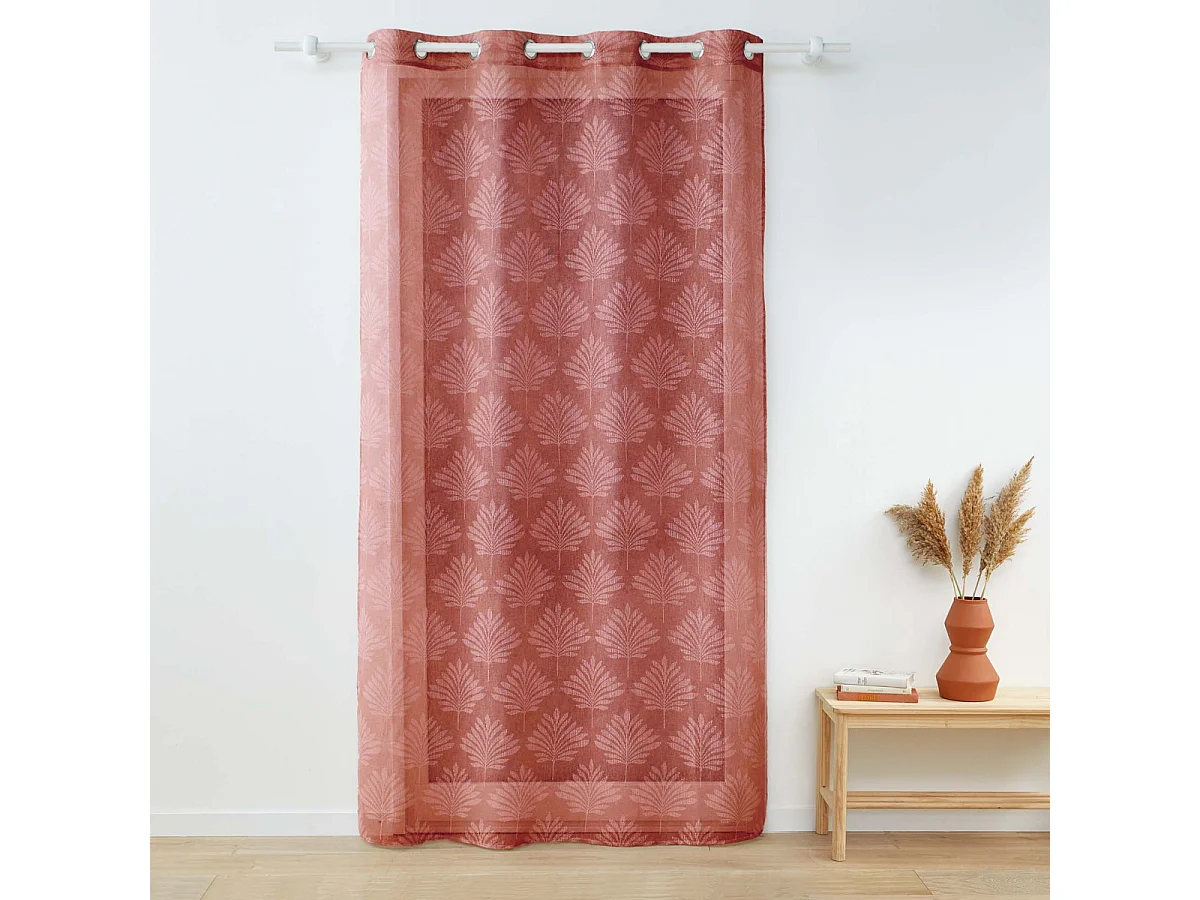 Rideau Voilage à Œillets "Levita" 140x240cm Rose