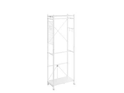 SoBuy Stojak na ubrania z kółkami Kolor Biały 60x32x175cm KLS21-W