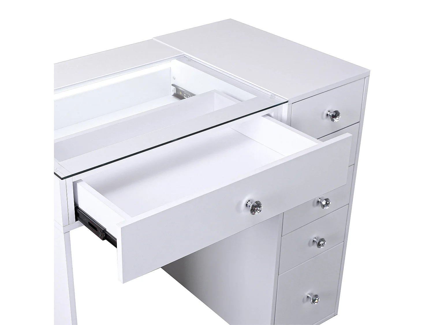 Coiffeuse LED 6 Tiroirs Blanco 92 x 55 x 81 cm