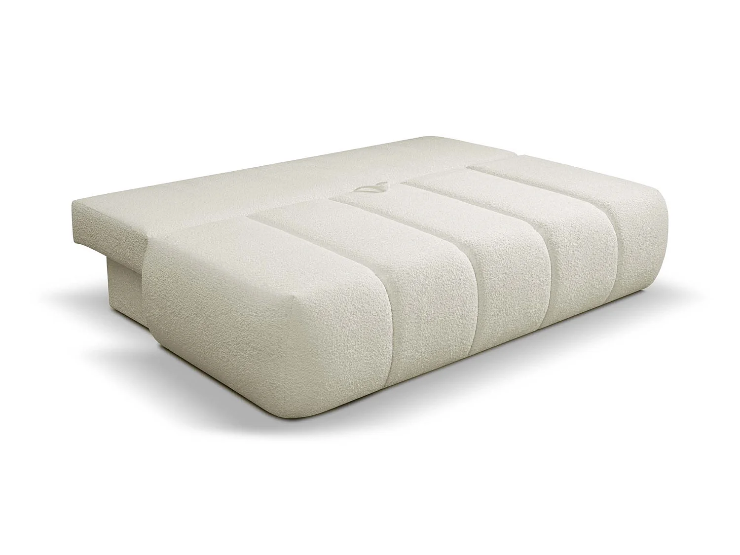 BESILIO Canapé arrondi convertible Glomi – tissu bouclé, canapé avec fonction lit – Noir