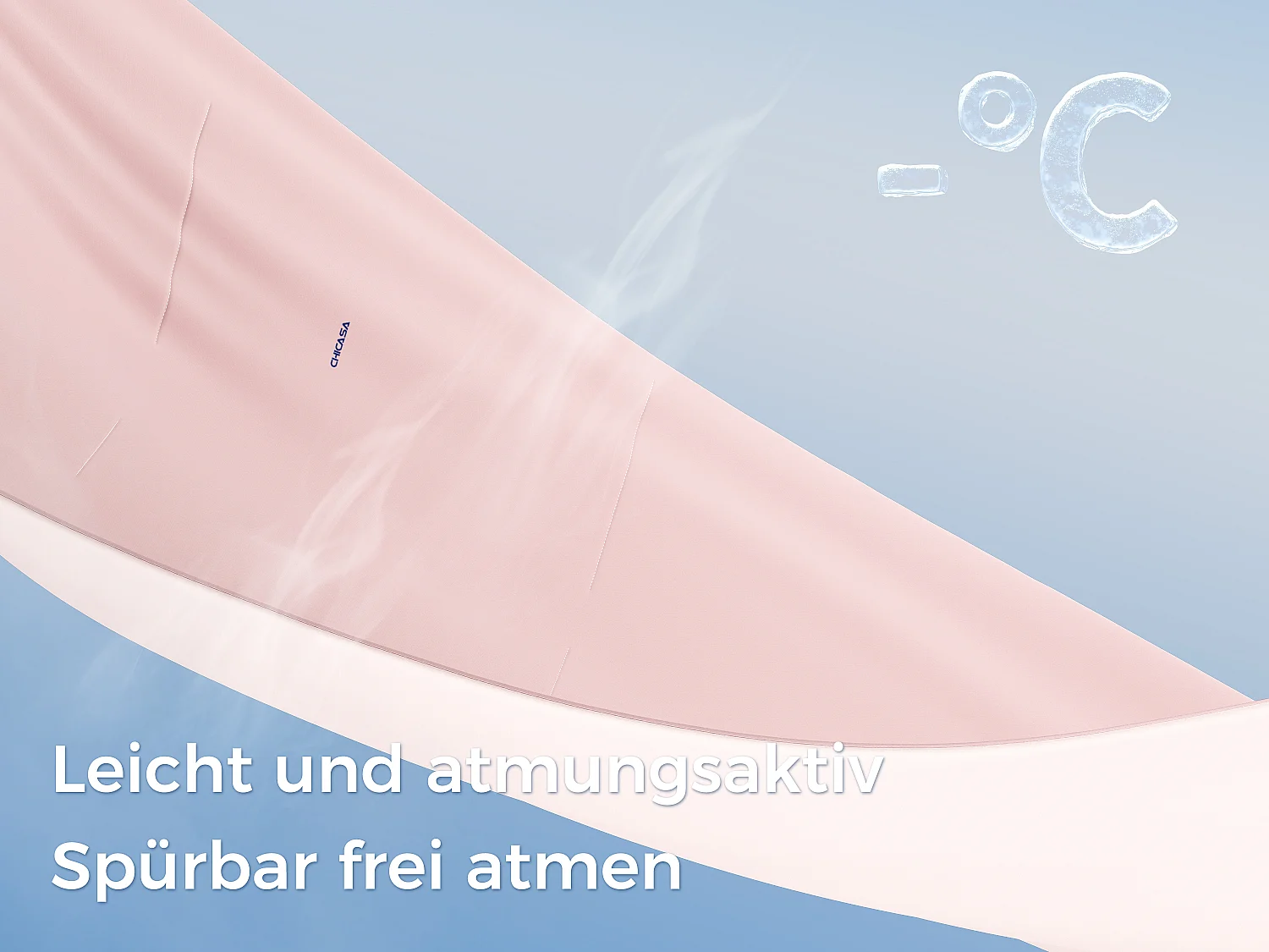 CHICASA Leichte Sommerdecke mit kühlender Technologie, 155 × 220 cm, antibakteriell und waschbar, Rosa