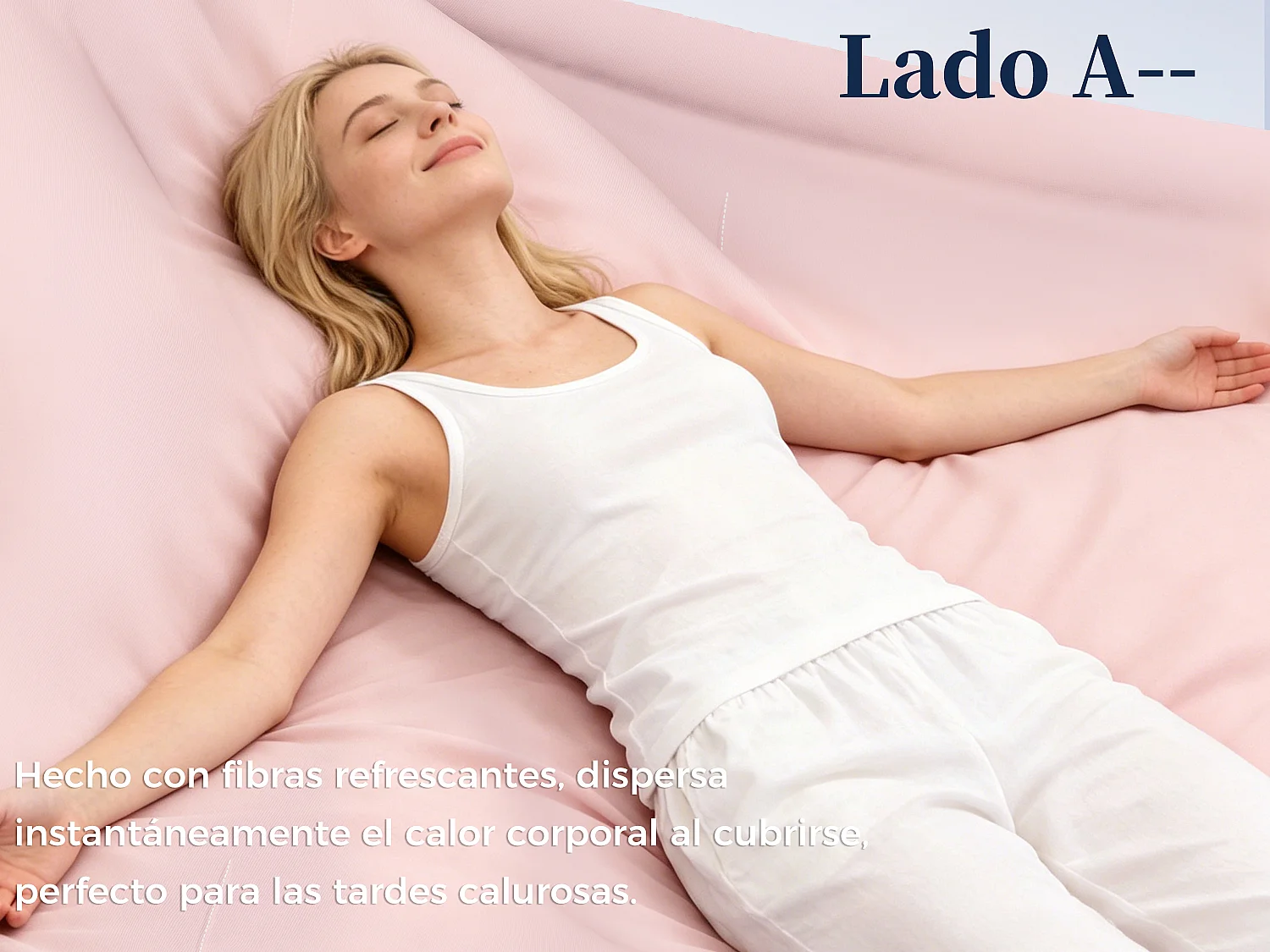 CHICASA Edredón ligero con tecnología refrescante, 140 × 200 cm, antibacteriano y lavable, color rosa