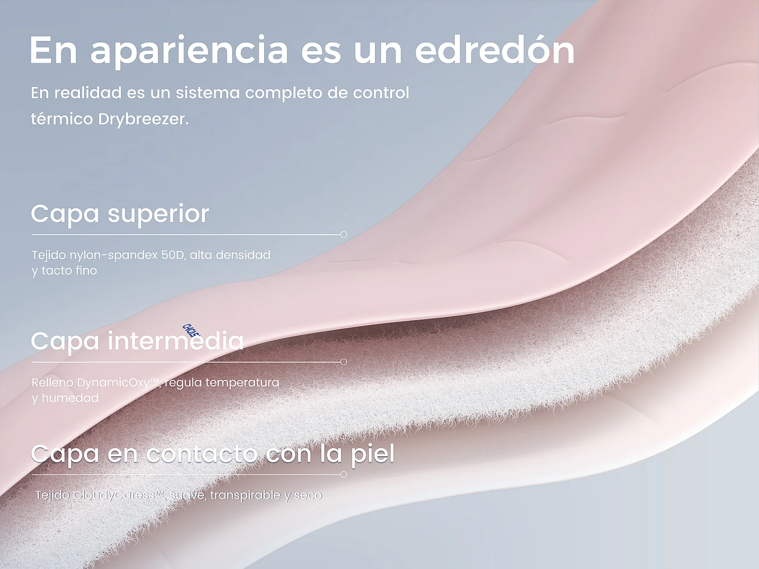 CHICASA Edredón ligero con tecnología refrescante, 140 × 200 cm, antibacteriano y lavable, color rosa