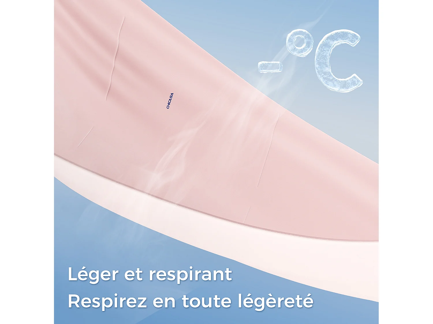 CHICASA Couette légère à technologie rafraîchissante, 200×200 cm, antibactérienne et lavable, couleur rose