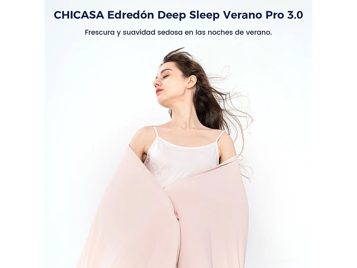 CHICASA Edredón ligero con tecnología refrescante, 200 × 200 cm, antibacteriano y lavable, color rosa