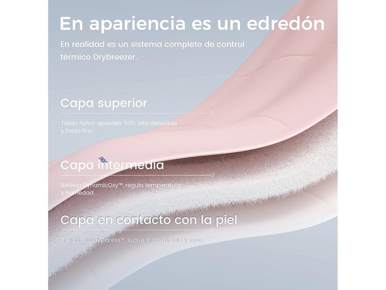 CHICASA Edredón ligero con tecnología refrescante, 200 × 200 cm, antibacteriano y lavable, color rosa
