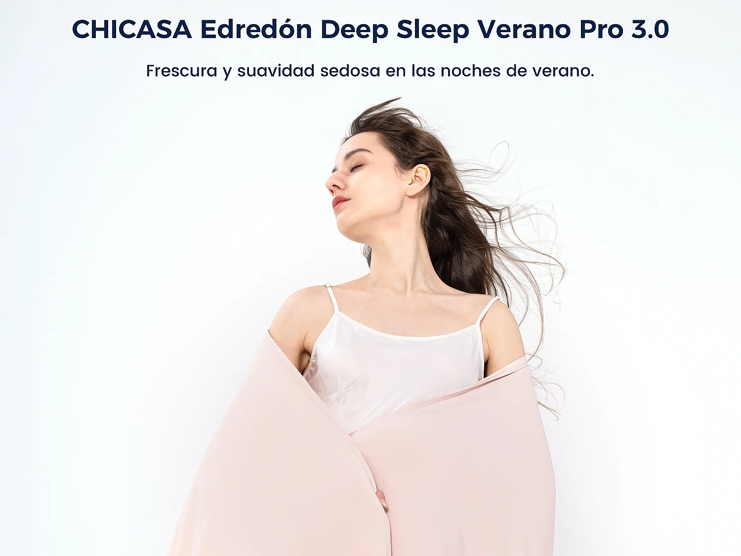 CHICASA Edredón ligero con tecnología refrescante, 135 × 200 cm, antibacteriano y lavable, color rosa