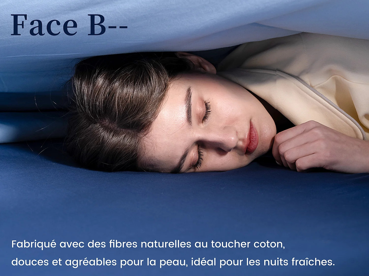 CHICASA Couette légère à technologie rafraîchissante, 200×220 cm, antibactérienne et lavable, couleur bleu
