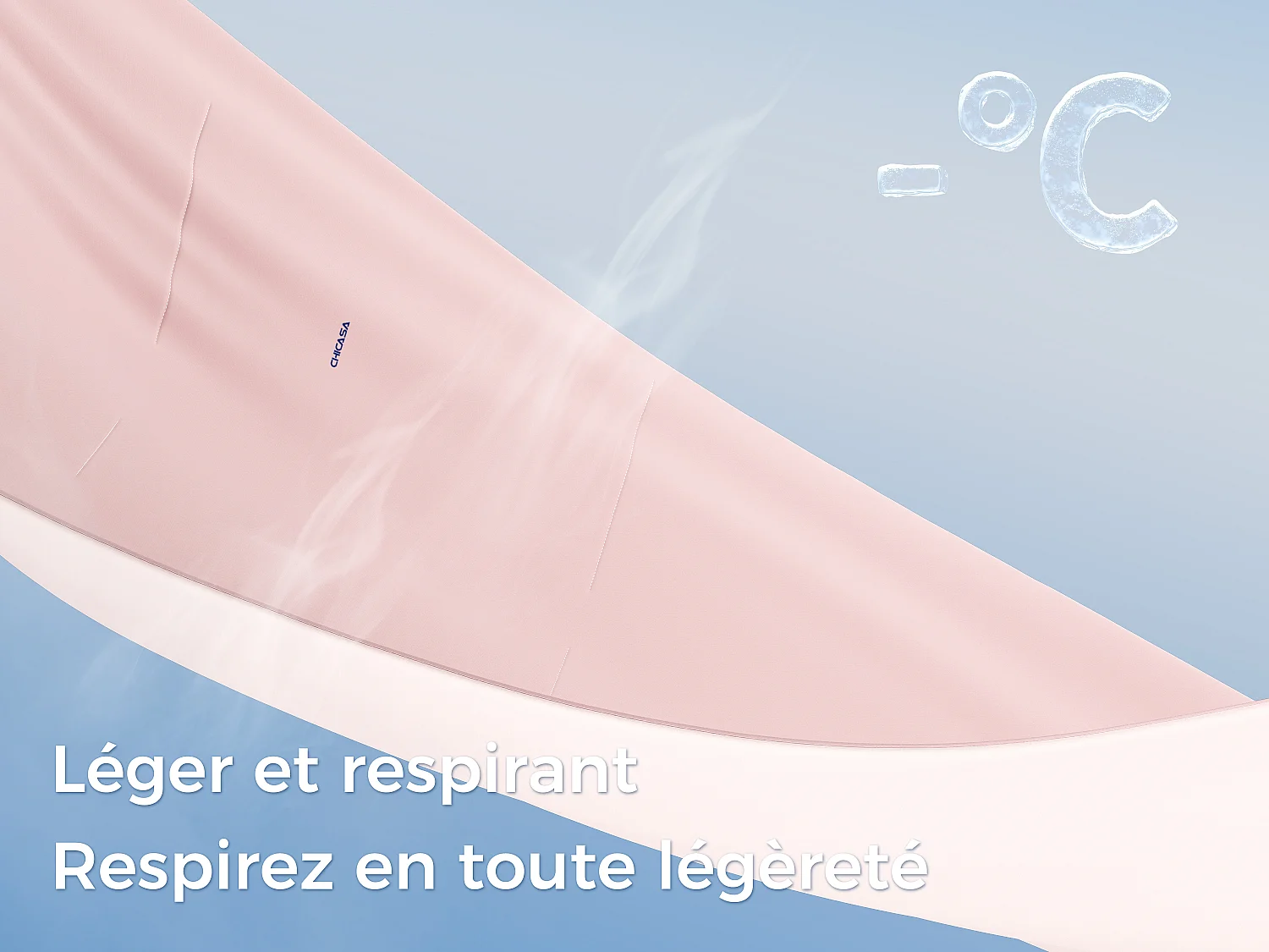 CHICASA Couette légère à technologie rafraîchissante, 140×200 cm, antibactérienne et lavable, couleur rose