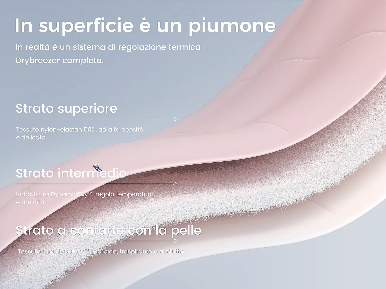 CHICASA Piumino leggero con tecnologia rinfrescante, 140 × 200 cm, antibatterico e lavabile, colore rosa