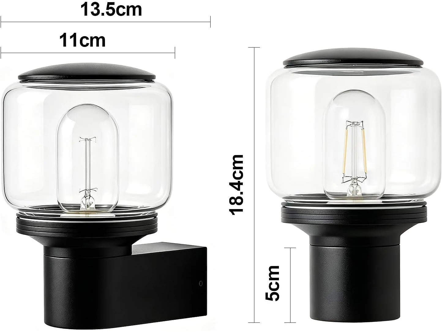 NETTLIFE LED Wandleuchte für Innen und Außen IP65, Leuchte E27 Max. 40W für Garten, Terrasse, Balkon, Fassade, Zimmer (Ohne Leuchtmittel)