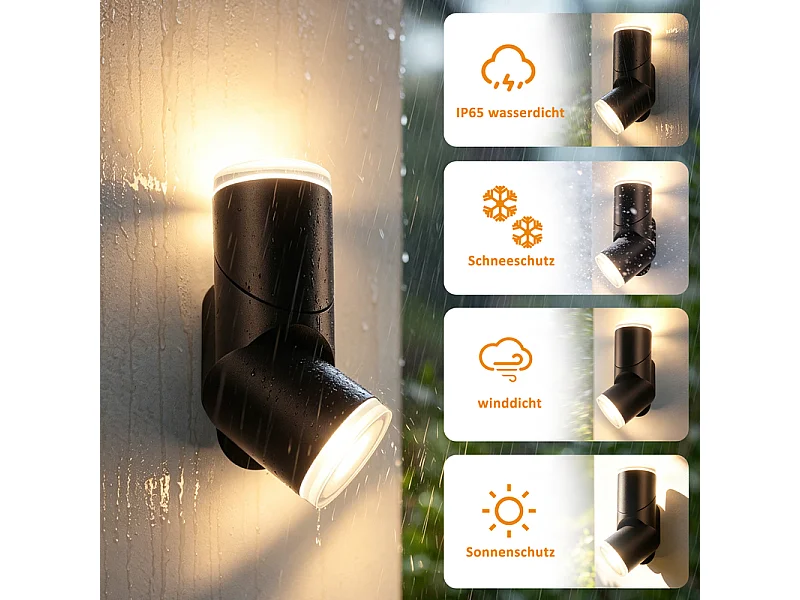 NETTLIFE LED Außenwandleuchte IP65 Up Down 10W 3000K Warmweiß, Außenleuchte für Garten, Terrasse, Fassade, Balkon, Treppe