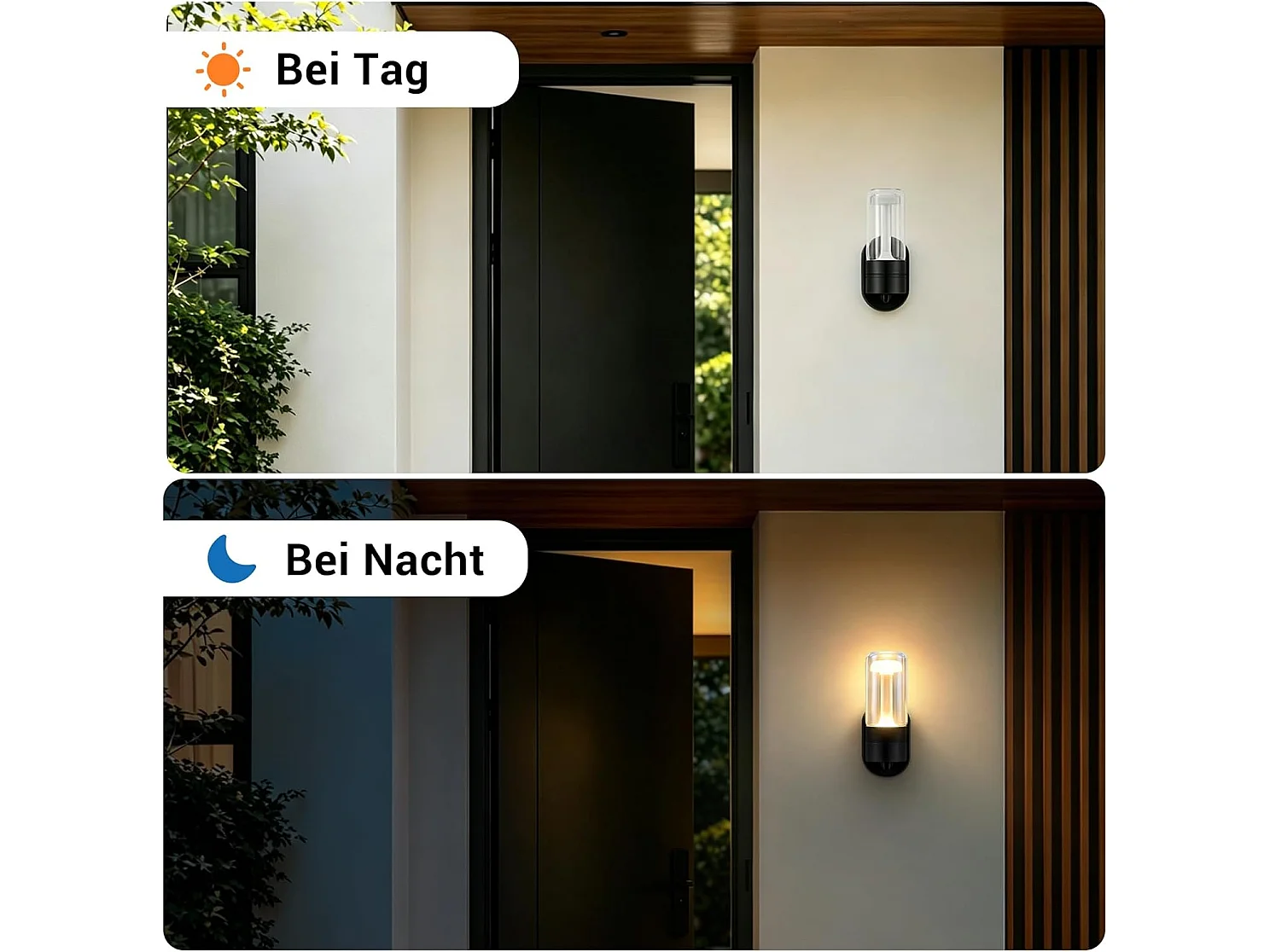 Nettlife LED Wandleuchte Außen/Innen Schwarz IP65 Wasserdicht, 10W 3000K Warmweiß, Leuchte für Terrasse, Fassade, Treppe, Flur
