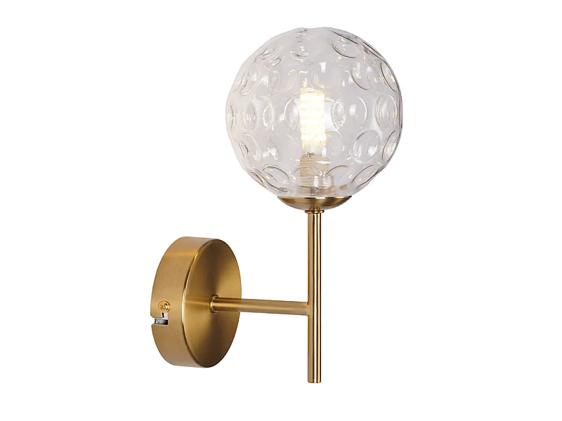 NETTLIFE Wandleuchte Gold mit Glaskugel G9 Wohnzimmer Flur Metall Modern Ø24CM Vintage - Ohne Leuchtmittel