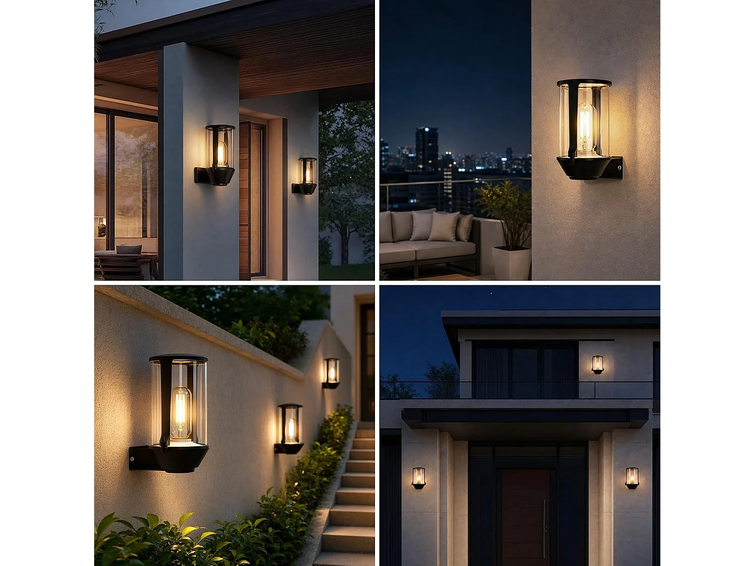 NETTLIFE LED Außenleuchte IP65 E27 Schwarz, Wasserdichte Leuchte für Hausfassade, Garten, Balkon, Terrasse, Max. 40W (Ohne Leuchtmittel)