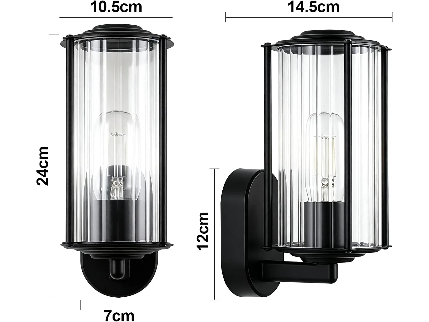 NETTLIFE LED Wandleuchte Außen IP65 E27 Schwarz, Wasserdichte Leuchte für Hausfassade, Garten, Balkon, Terrasse, Max. 40W (Ohne Leuchtmittel)
