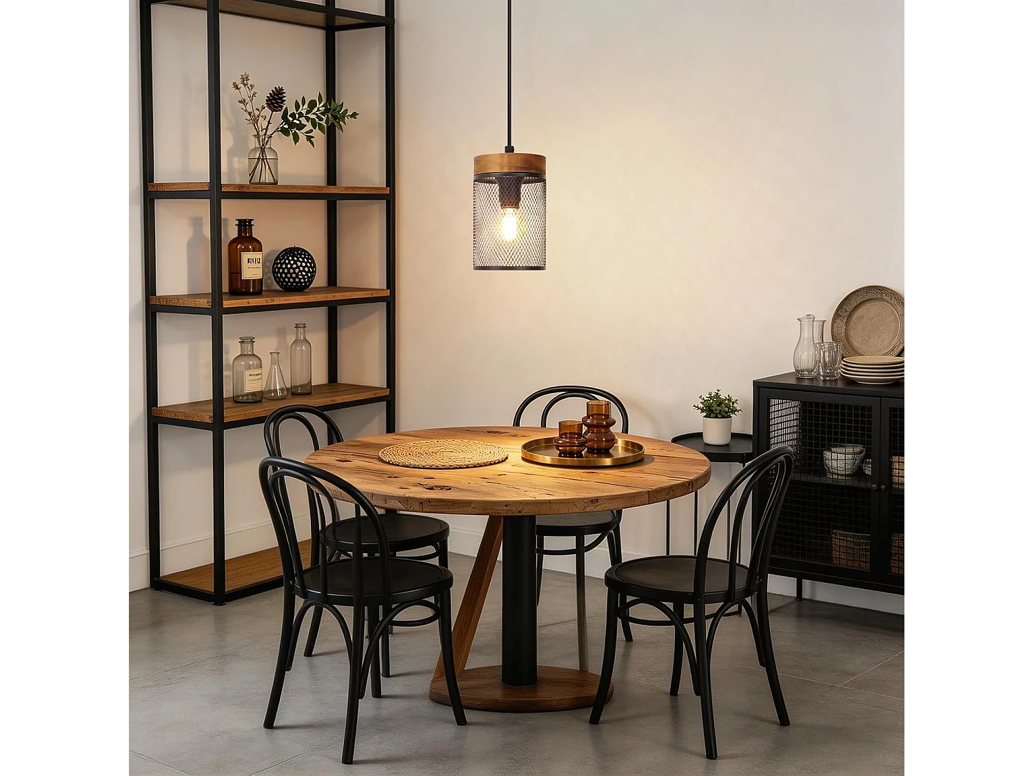 NETTLIFE Sospensione Vintage Nero E14, Lampadario Industriale con Paralume in Vetro, Lampada a Sospensione per Tavolo da Pranzo, Cucina (Senza Lampadina)