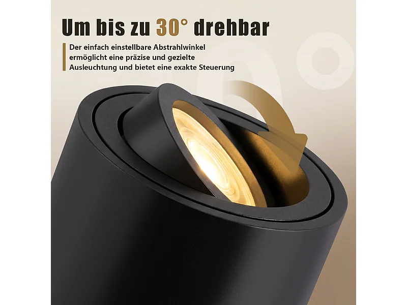 NETTLIFE Set van 4 Zwarte LED Inbouwspots, Plafondlamp Dimbaar CCT 3000K-6500K, Ø80x50mm Extra Plat Aluminium, Draaibaar 30°, Plafondlamp