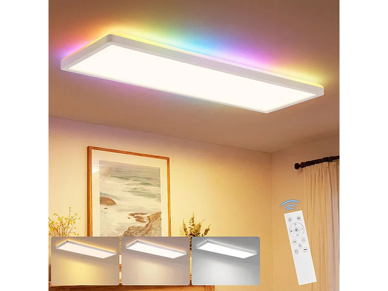Nettlife - LED-Paneel 58x20 RGB 22W dimmbar schwarz Klasse C