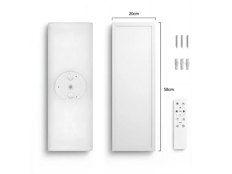 Nettlife – LED-Panel rechteckig 58x20, 22W, dimmbar, weiß, Klasse D