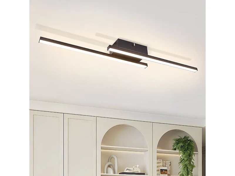 Nettlife LED-Deckenleuchte Schwarz 12W 3000K Modern für Wohnzimmer, Schlafzimmer, Flur, Küche [Klasse E]